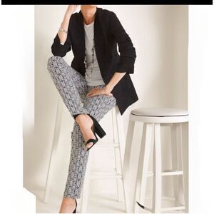 Chico’s size 4 So Slimming tile print  straight fit pants